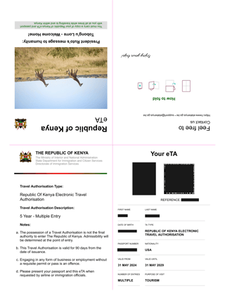 Kenya 5 Year Multiple Entry eTA Kenya 5 Year Multiple Entry eTA