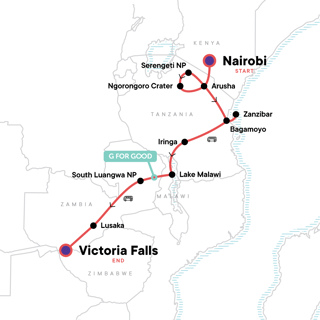 Viaggio su strada con guida avventurosa da Nairobi alle Cascate Vittoria