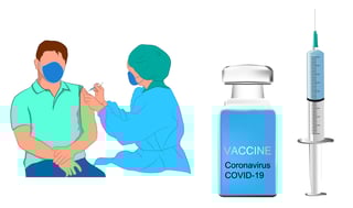 Concetto di vaccinazione contro il coronavirus con Doctor Shot: i vaccini contro il Covid-19 proteggono e benefici Concetto di vaccinazione contro il coronavirus con Doctor Shot: i vaccini contro il Covid-19 proteggono e benefici
