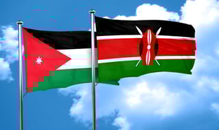 Kenya and Jordan Flags Together Kenya and Jordan Flags Together
