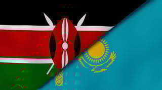 Kenya and Kazakhstan Flags Together