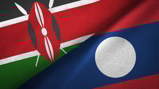 Kenya and Laos Flags Together