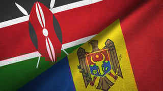 Kenya and Moldova flags together Kenya and Moldova flags together