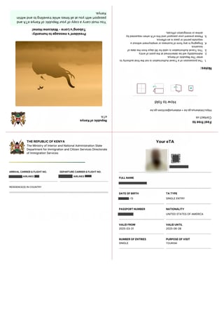 Kenya eTA Sample 