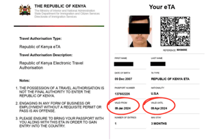 Validità dell'ETA in Kenya Validità dell'ETA in Kenya