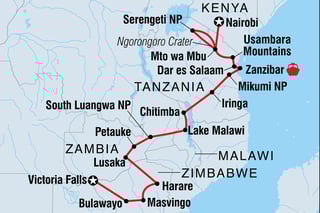 da nairobi kenya a victoria falls zambia zimbabwe su strada e ferrovia