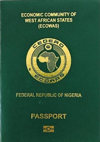 Front Cover of Nigeria Passport Front Cover of Nigeria Passport