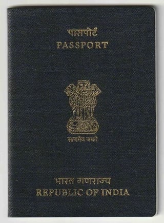 Front Cover of Indian Passport Front Cover of Indian Passport