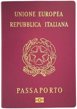 Front Cover of Italian Passport Front Cover of Italian Passport