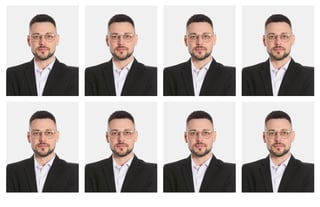 Passport Photo Collage Man On White Background Set Of photos Passport Photo Collage Man On White Background Set Of photos