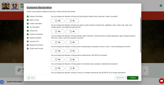 Customs Declaration Customs Declaration