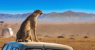 Sun-kissed cheetah surveys the Kenyan savannah Sun-kissed cheetah surveys the Kenyan savannah