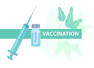 Siringa e barattolo di vetro con un vaccino contro virus e malattie Siringa e barattolo di vetro con un vaccino contro virus e malattie