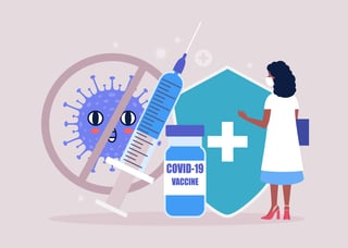 Vaccine Concept Doctor on the Background of the Vaccine Against Coronavirus Vector Illustratio Vaccine Concept Doctor on the Background of the Vaccine Against Coronavirus Vector Illustratio