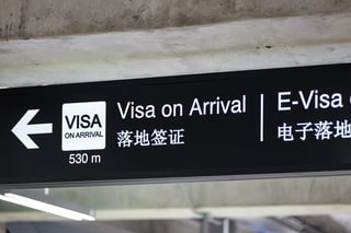 Visa On Arrival Signage Concept At Airport For Tourists Visa Sign In English Visa On Arrival Signage Concept At Airport For Tourists Visa Sign In English