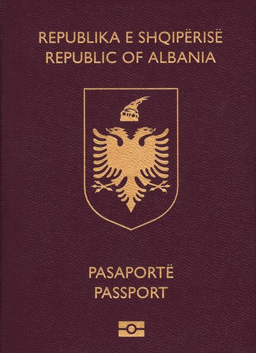 Front Cover of Albanian Passport Front Cover of Albanian Passport