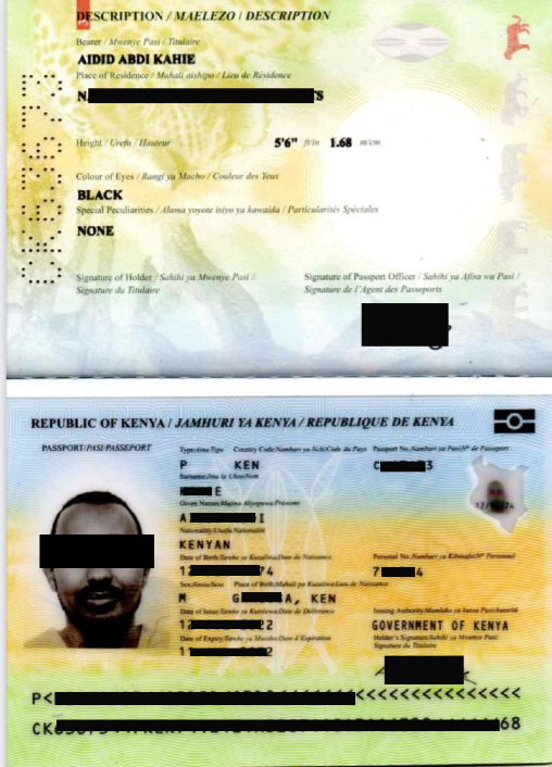 Ospite del Kenya con passaporto Ospite del Kenya con passaporto