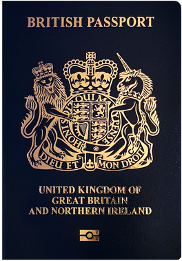 Copertina anteriore del passaporto britannico Copertina anteriore del passaporto britannico