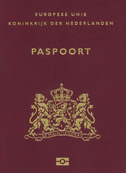 Copertina anteriore del passaporto olandese Copertina anteriore del passaporto olandese