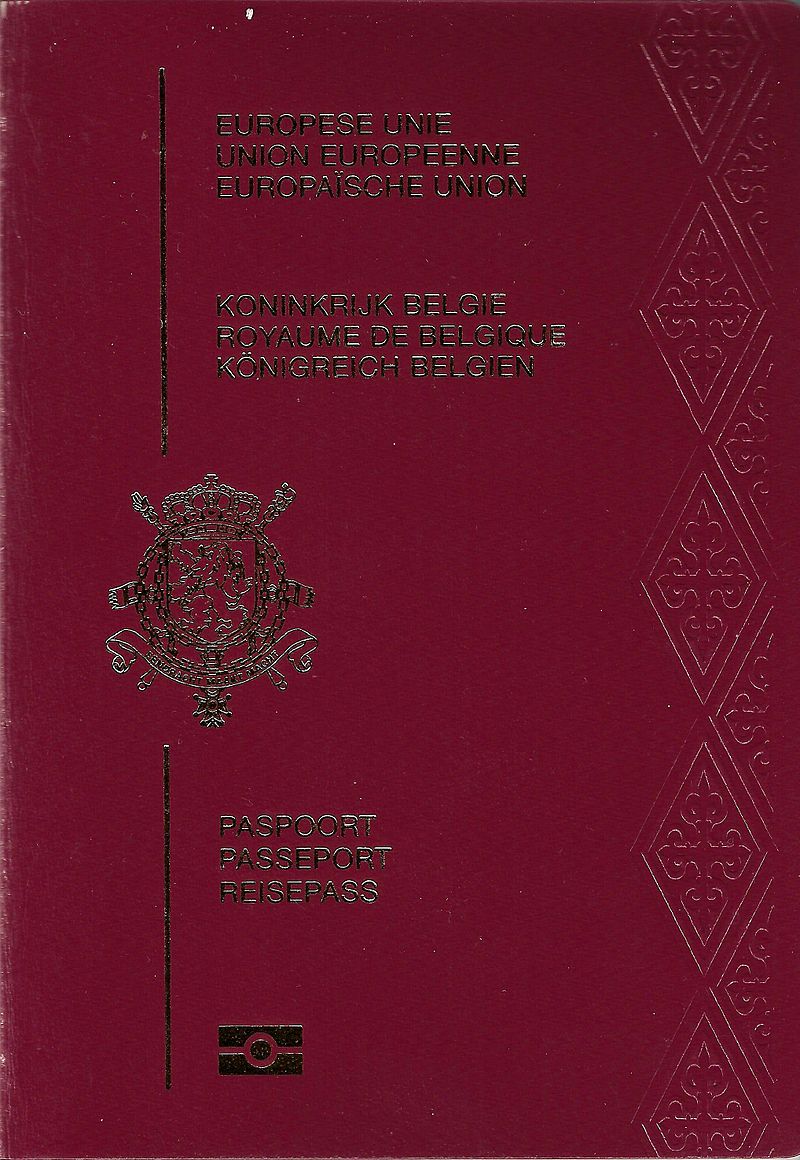 Copertina anteriore del passaporto belga Copertina anteriore del passaporto belga