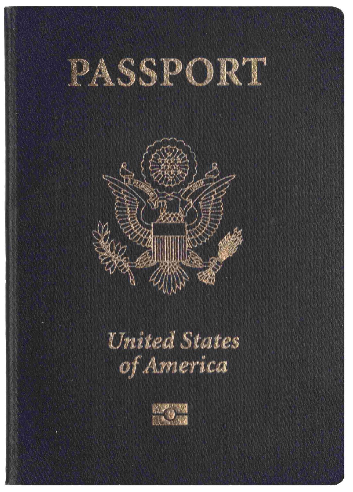 Copertina anteriore del passaporto statunitense Copertina anteriore del passaporto statunitense